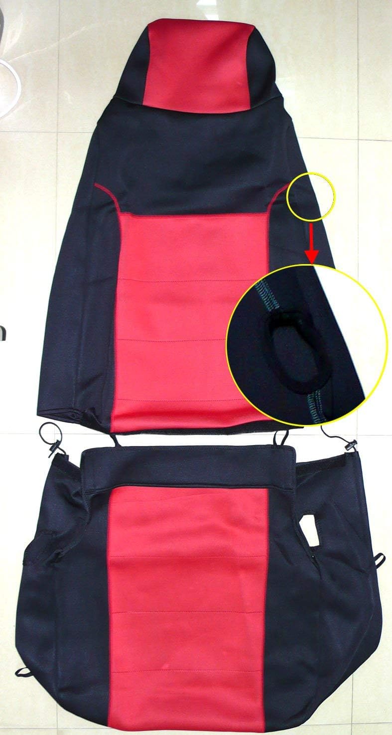 GEARFLAG Neoprene Seat Cover Custom-Fit Wrangler TJ/LJ 2003-2006 Full Set | Front + Rear Seats | Red/Black Design