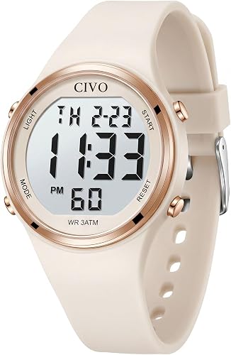 Montre Digitale Femme Sport: Grands Chiffres Facile à Lire CIVO