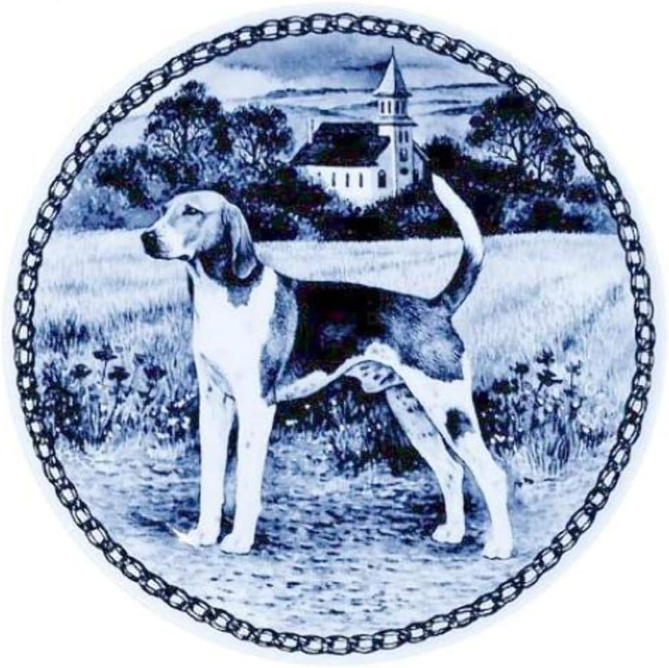 American Foxhound Dog Porcelain Plate For all Dog Lovers Size 7.61 inches