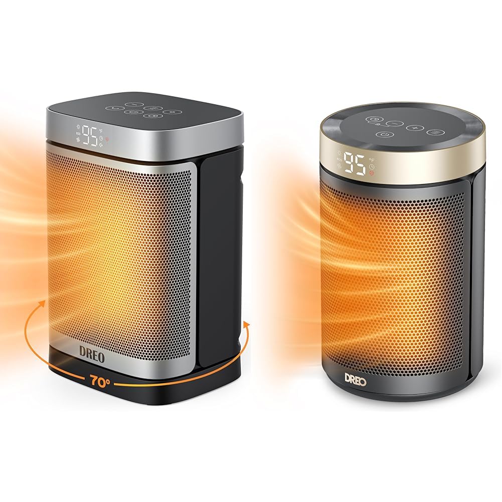 Dreo 1500W Space Heater 70 Oscillating Portable Heater for Indoor Use Digital Thermostat Space Heater Portable Electric Heaters