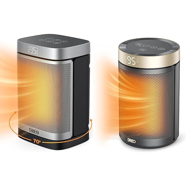 Dreo 1500W Space Heater 70 Oscillating Portable Heater for Indoor Use Digital Thermostat Space Heater Portable Electric Heaters