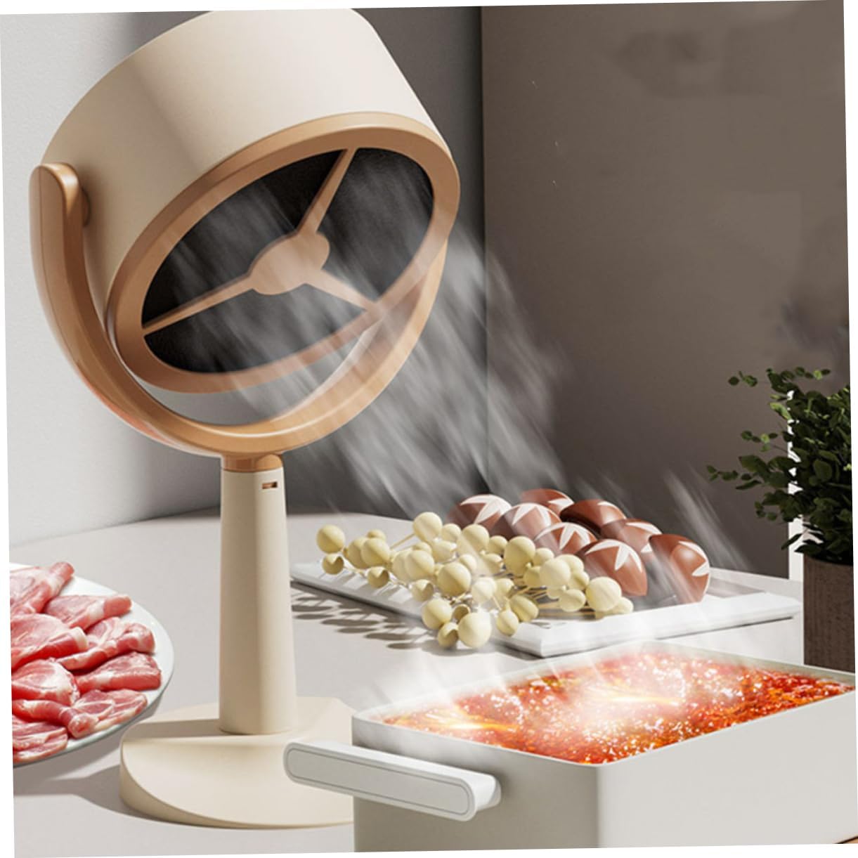 OSALADI Mini Desktop Range Hood Extractor Fan for Efficient Air Compact Kitchens Direct Quiet Operation for Bbq Cooking
