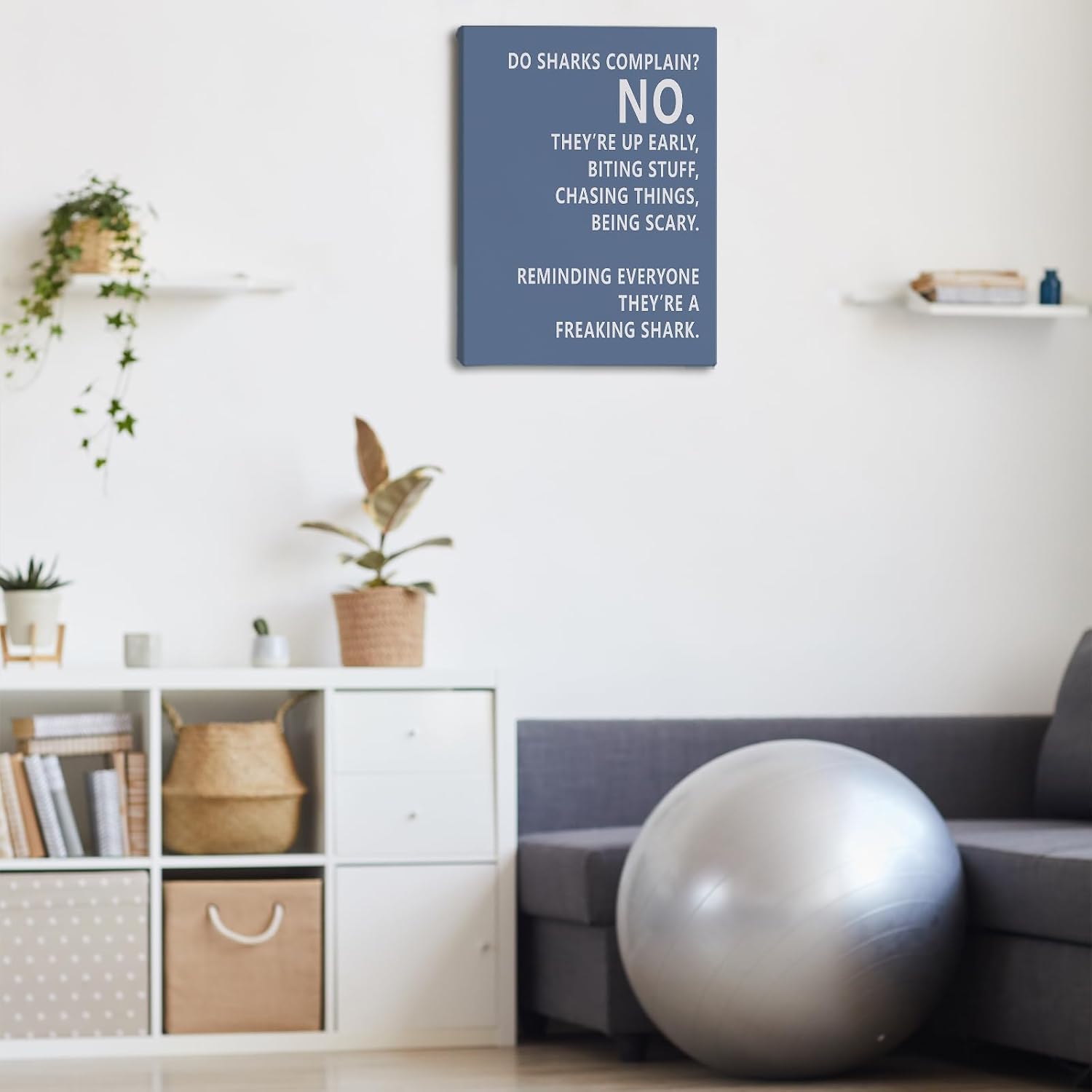 Rusenbao Gym Motivational Workout Wall Art 11 x 14 inch(Blue) image 2
