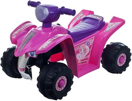 4 Wheeler for Kids - 6V Battery-Powered All-Terrain Ride on Car for Kids Ages 3-6 - Toddler Ride on Toys with Princess Decals by Lil Rider Pink