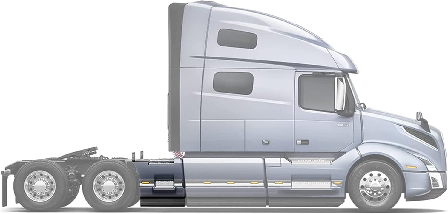 KOZAK Rear Step Side Fairing Panel with Rubber Stripe Right Passenger Side 39" (100 cm) with Steps compatible with Volvo VNL 2018+, Includes Logo, 2x 22" Wipers, License Plate Frame, Vest