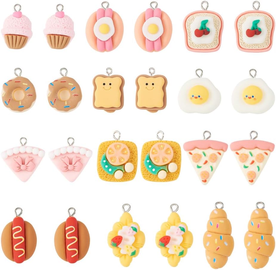 KISSITTY Imitation Food Resin Charms Resin Cute Food Pendants for DIY Necklace Bracelet Earring Jewelry Making