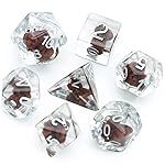 Cusdie 7-Die DND Dice, Polyhedral Dice Set Filled with Animal, for Role Playing Game D&D Dice (Tedy Dog)