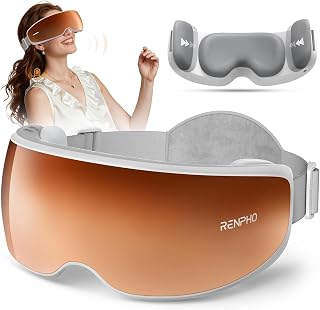 RENPHO Eyeris Calina Eye & Temple Massager for Migraines, Christmas Gifts for Women Men, Voice Control Smart Migraine, Slidable Temple Massage Cushions, Heated Eye Mask Improve Sleep Stress Relief