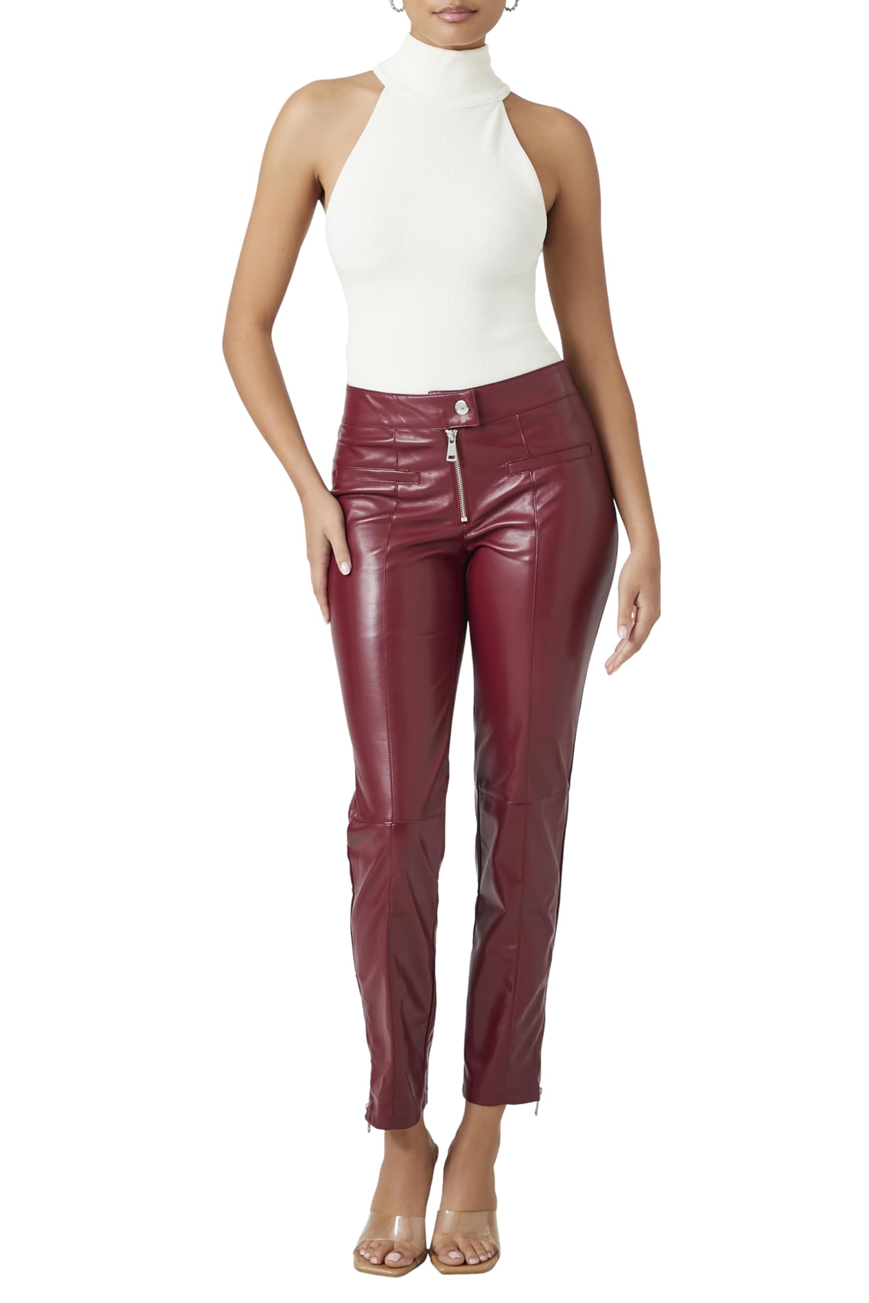 Forever 21 Faux Leather Ankle Pants Pantalons Femme