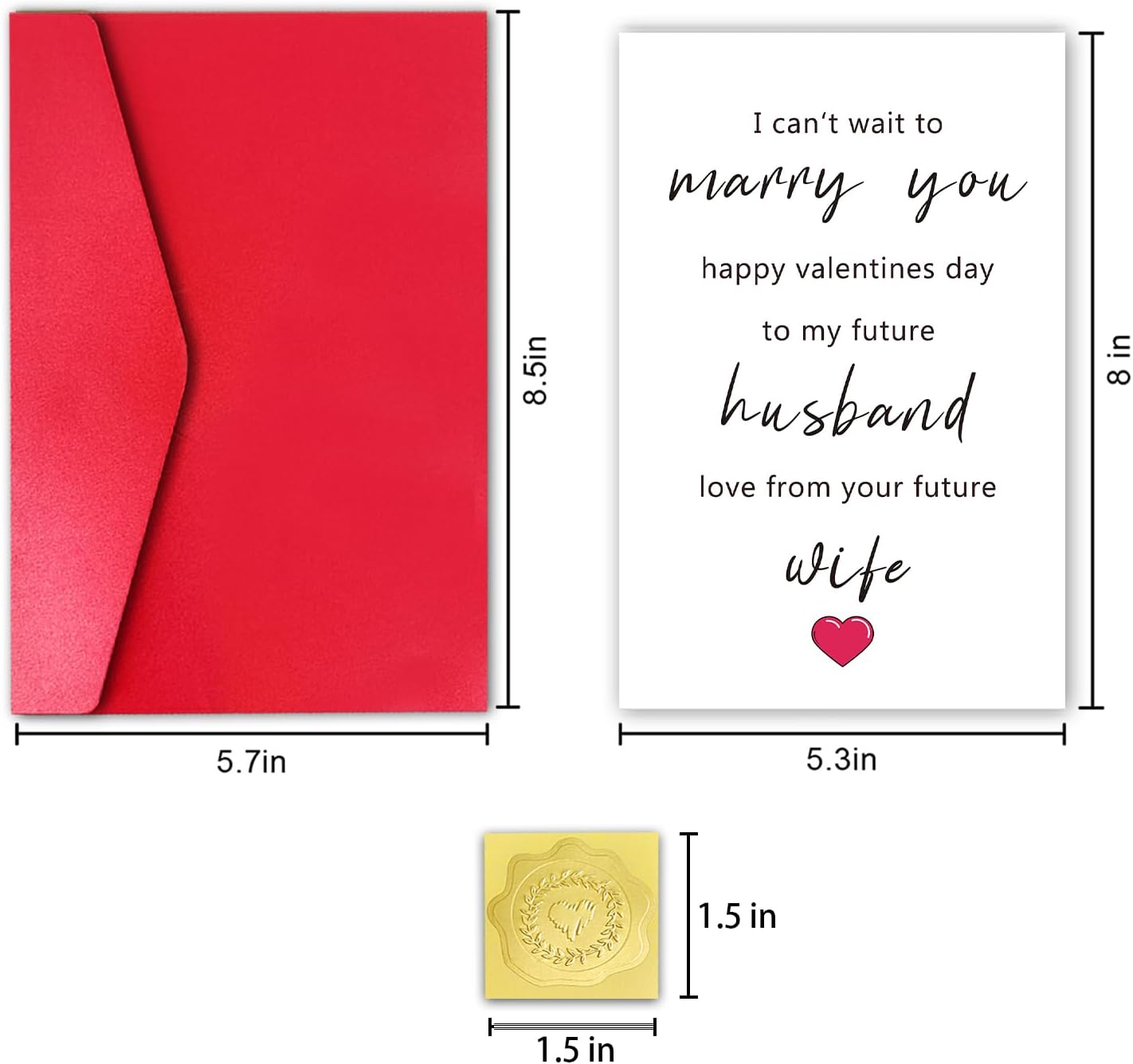 Condition photo showing New/Like New for Happy Valentines Day Card for Future Husband, Funny Fiance Valentines Day Card from Fiancee, Card for Fiance