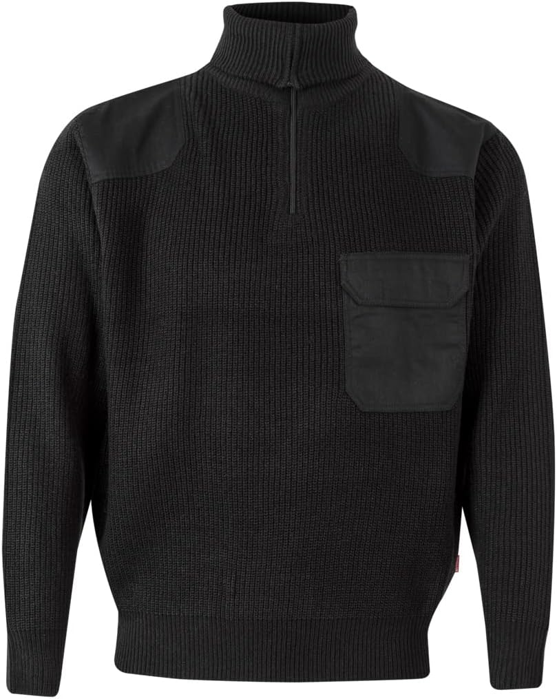 Velilla 101, Jersey punto grueso con cuello alto, color Negro, Talla M