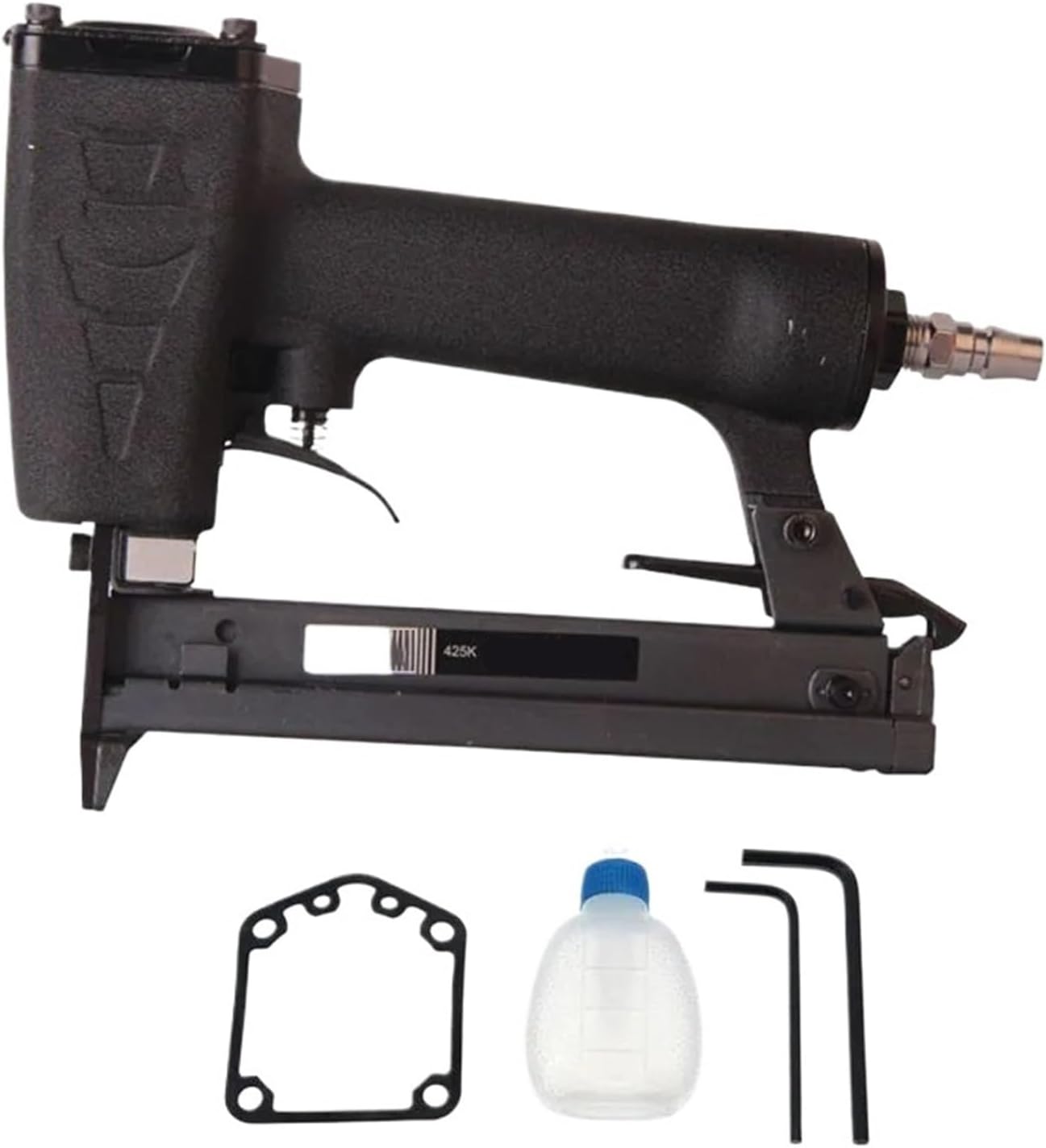 Pneumatic Stapler ，Powered Upholstery Stapler 425K Nailing Gun Pneumatic Nail Gun Woodworking Iron Woven Rattan Special Aluminum Tube Narrow Crown Stapler