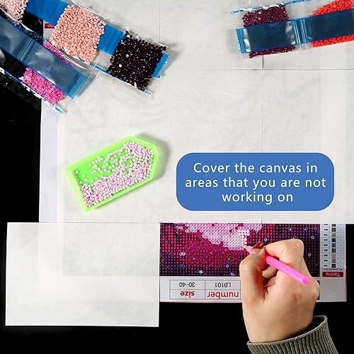 Miniatura 6 de Huacan 100 piezas de papel de liberación de pintura de diamante antiadherente, 3.9 x 5.9 in (100 unidades)