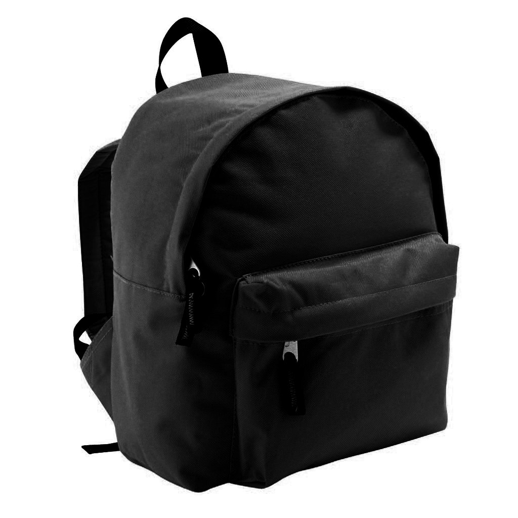 Sols Kinder Rucksack Rider – Schultasche In Einheitsgröße, Schwarz, Mit Reißverschluss (Modell UTPC364_2)