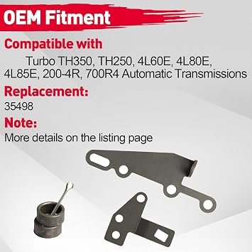 35498 Shifter Bracket and Lever Kit Automatic Transmission Shifter Compatible with Turbo TH200 200-4R TH250 TH350 TH400 700R4 4L60