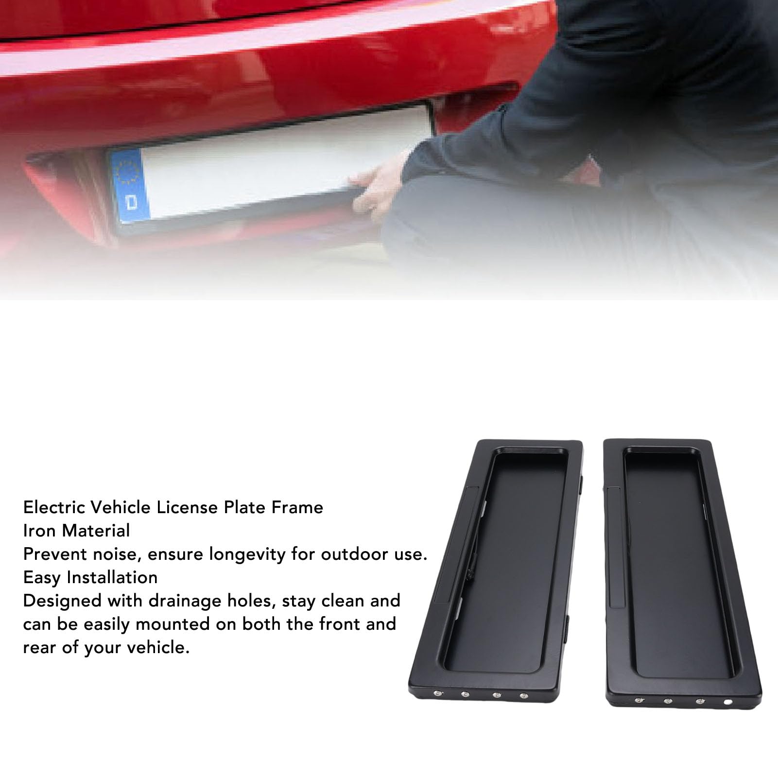 Ramki Rejestracyjne Czarne, 2 -pakowy Universal Australian Standard Car Flip Up Uchwyty na tablicę rejestracyjną za pomocą Kontrolera Zasilania, Akcesoria Samochodowe z