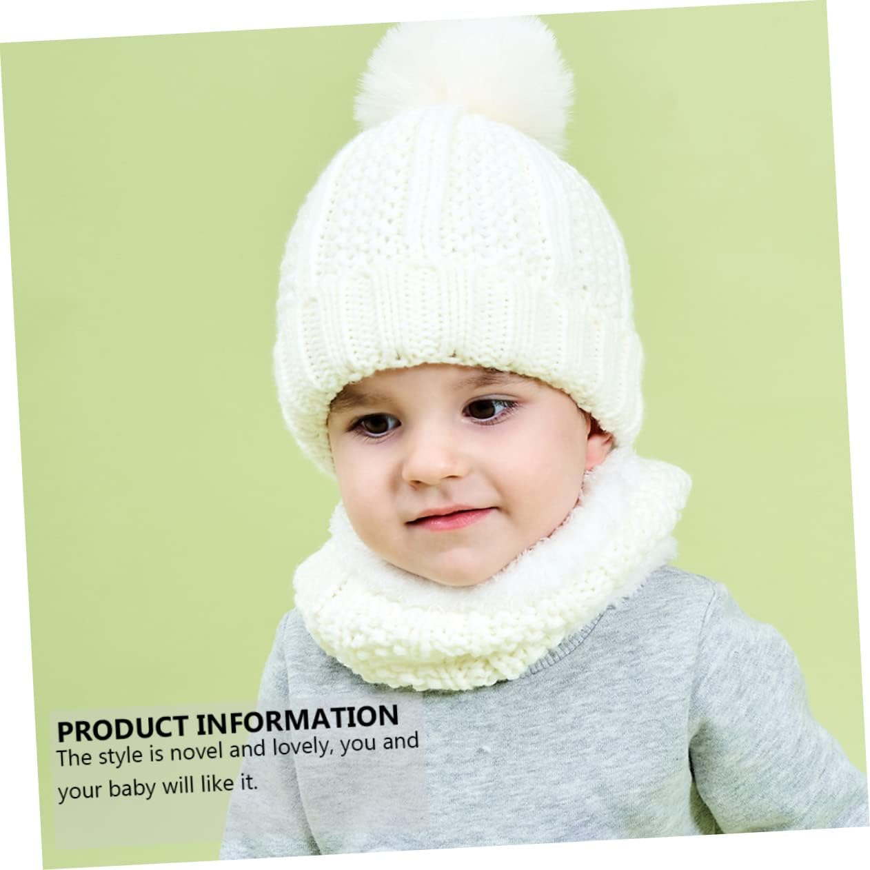 2sets Novel Boys and Girls Hat Cap Scarf Warm Winter Knitted Hat for Boys Girls