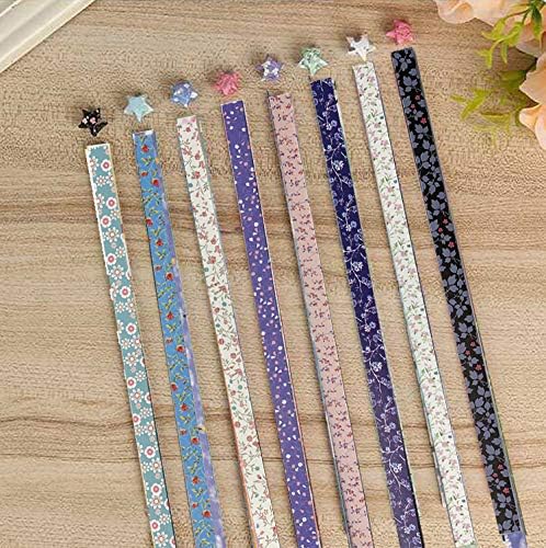 Miniatura 6 de Origami Star - Tiras de papel con diseño de estrellas y trébol luminoso de cuatro hojas, 1300 hojas