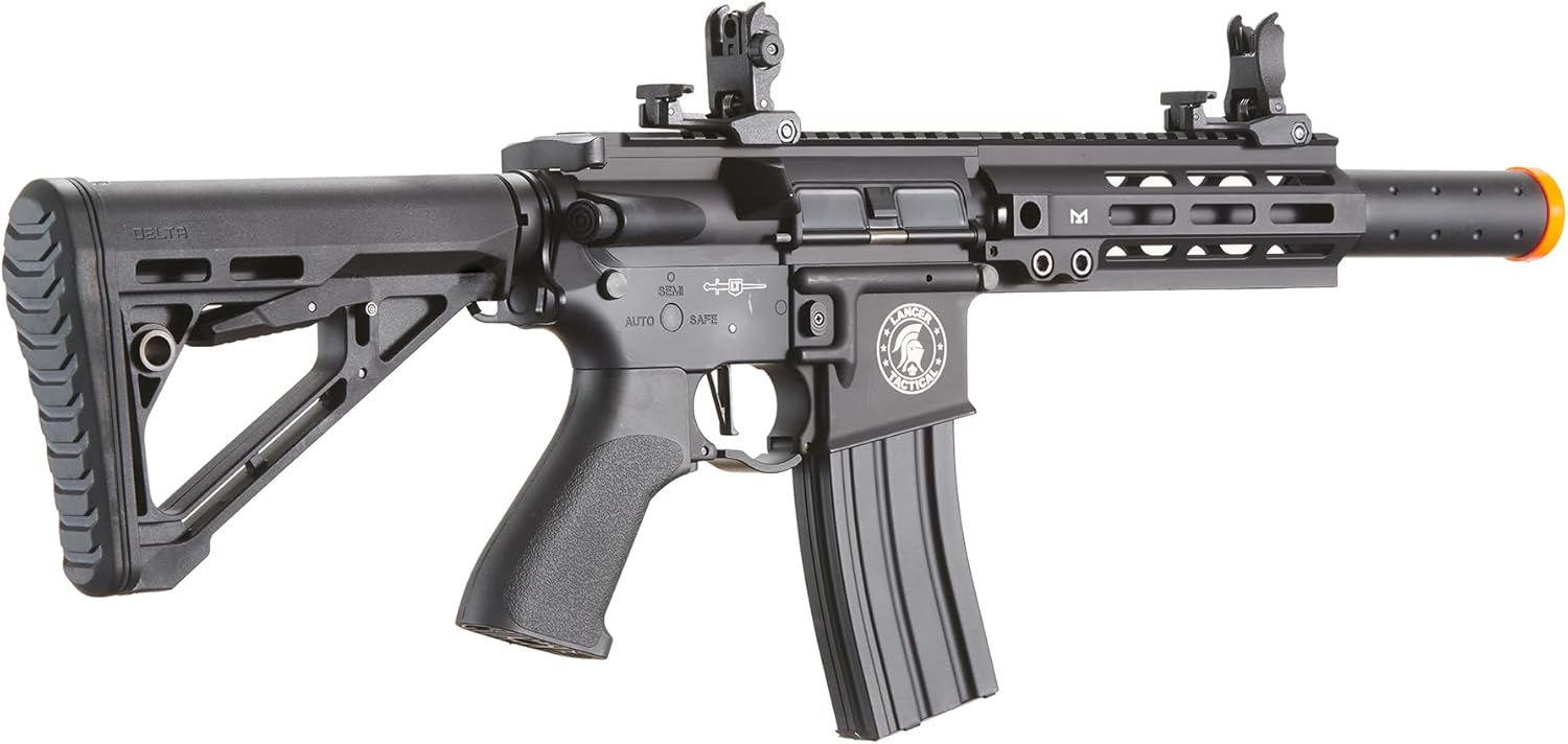 Lancer Tactical Nitro 7" MLOK Proline Series M4 Airsoft Rifle w/Delta Stock (Color: Black)
