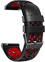 Zitel® Band Compatible with COROS PACE 4 / PACE 3 / PACE Pro/APEX 2 Pro/APEX Pro/APEX 46mm - 22mm wide Silicone Sport Strap (Black - Red) gallery image