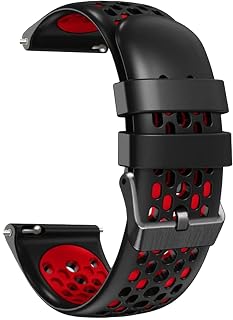 Zitel® Band Compatible with COROS PACE 4 / PACE 3 / PACE Pro/APEX 2 Pro/APEX Pro/APEX 46mm - 22mm wide Silicone Sport Strap (Black - Red)