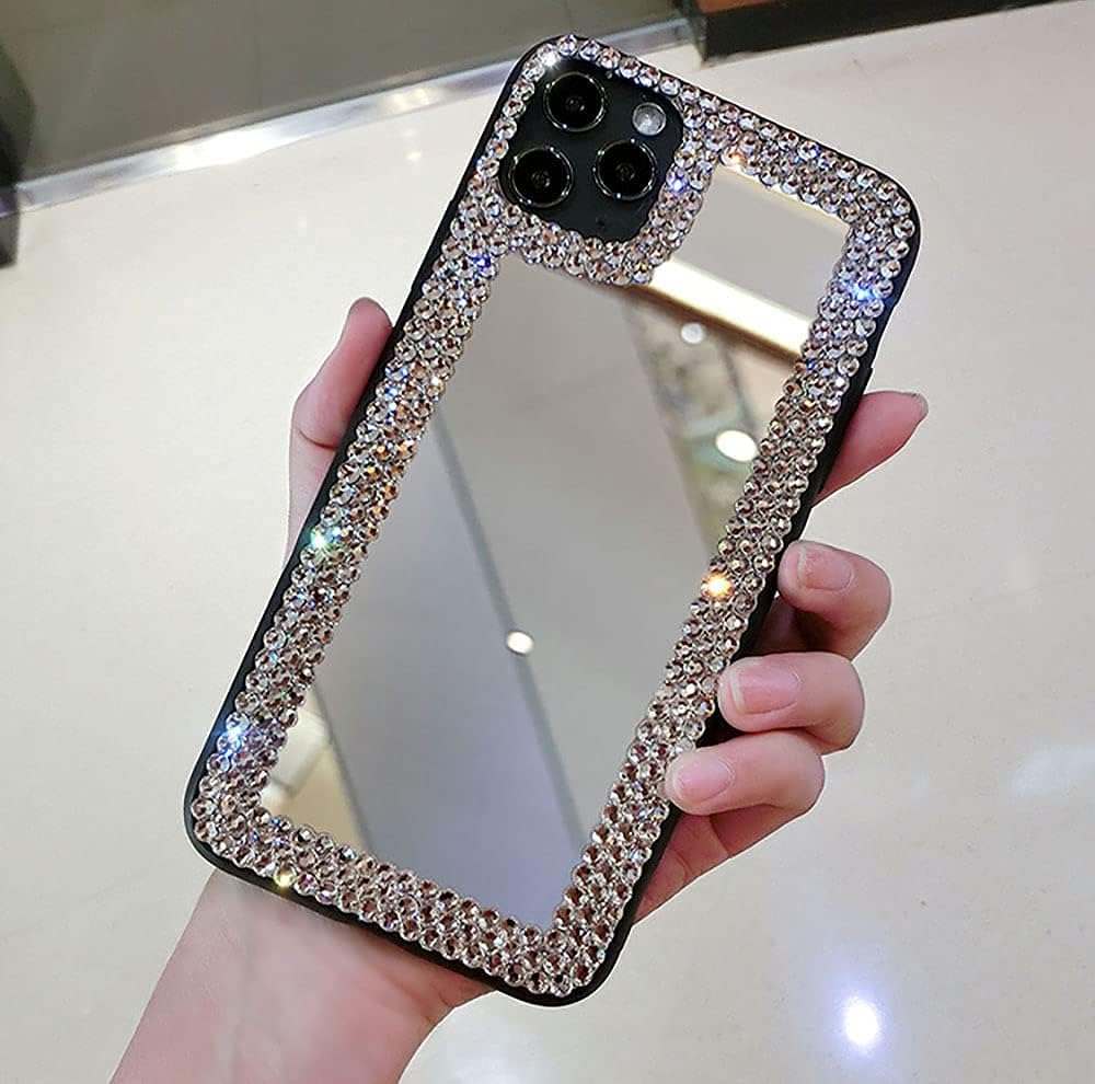for iPhone 15 Pro Max Case 3D Glitter Sparkle Bling Mirror Case Luxury Shiny Crystal Rhinestone Diamond Bumper Clear Protective Case Cover for Women for iPhone 15 Pro Max 6.7" - Image 3