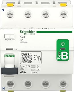 Schneider Electric FI-Schutzschalter Allstromsensitiv Acti9-iID, 4-polig, 40A, 30mA, Typ B-SI, Artikelnummer A9Z61440