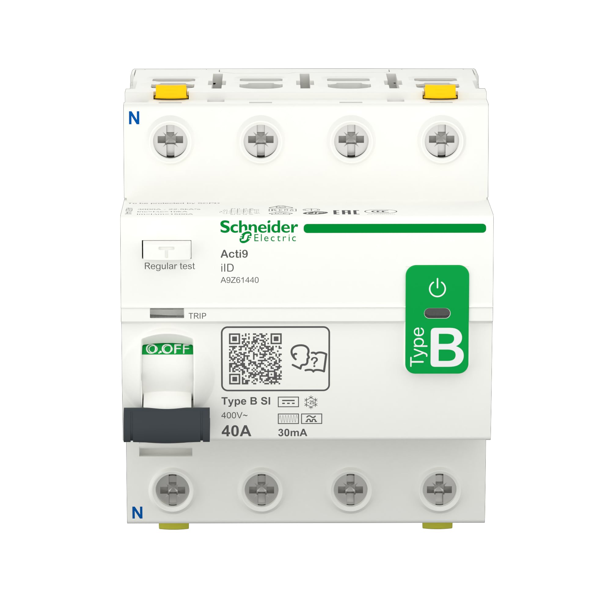 Schneider Electric FI-Schutzschalter Allstromsensitiv Acti9-iID, A9Z61440