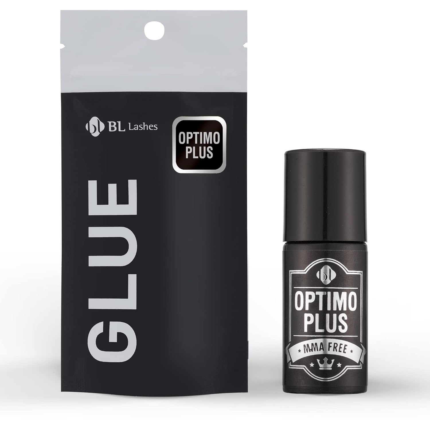 BL Lashes Optimo Plus Glue | Strong & Safe Lash Glue for Lash Extensions, Drying within 1-2 Sec, MMA, Toluene & Latex Free, Up to 7 Weeks Long-Lasting Lash Retention, Low Irritation Lash adhesive (5g)