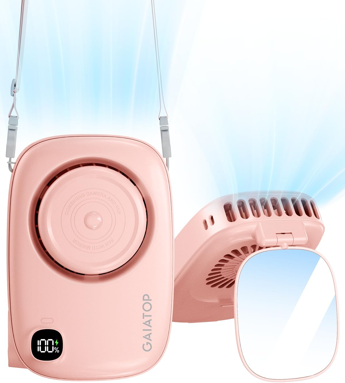 Gaiatop Neck Fan Rechargeable Mini Portable Fan Cute Camera