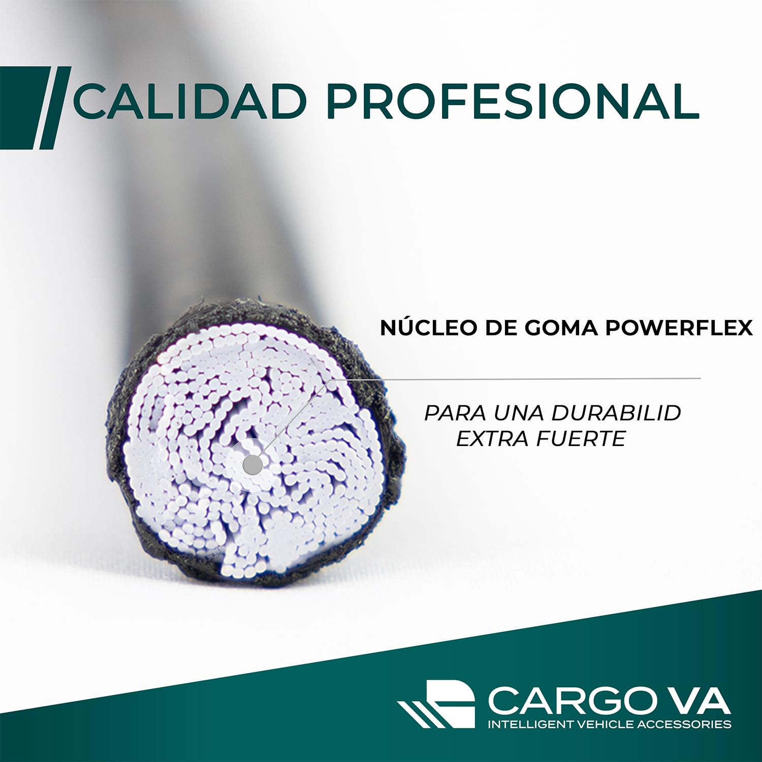 CargoVA - Cuerda elástica 10mm 10m Negra - Cuerda expansora 80% Elasticidad - Cuerda Resistente a la Intemperie para remolques, toldos, Lonas y más