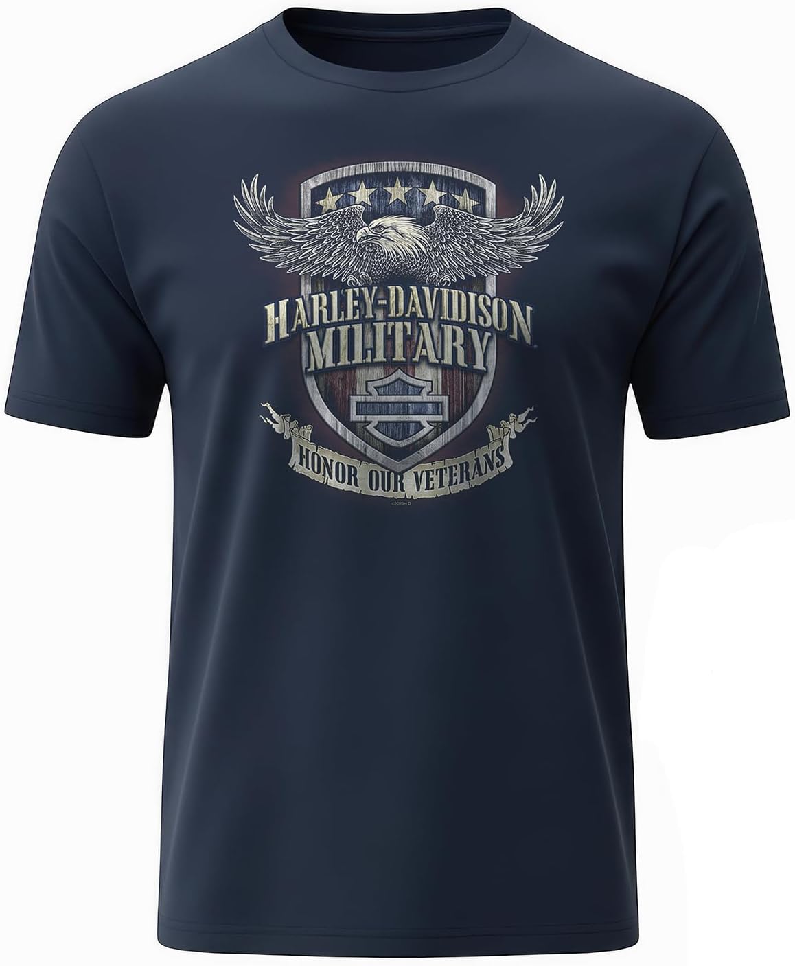 Harley-Davidson Military, Custom Veterans Support, Men’s T-Shirt Honor Our Vets, in Navy Blue