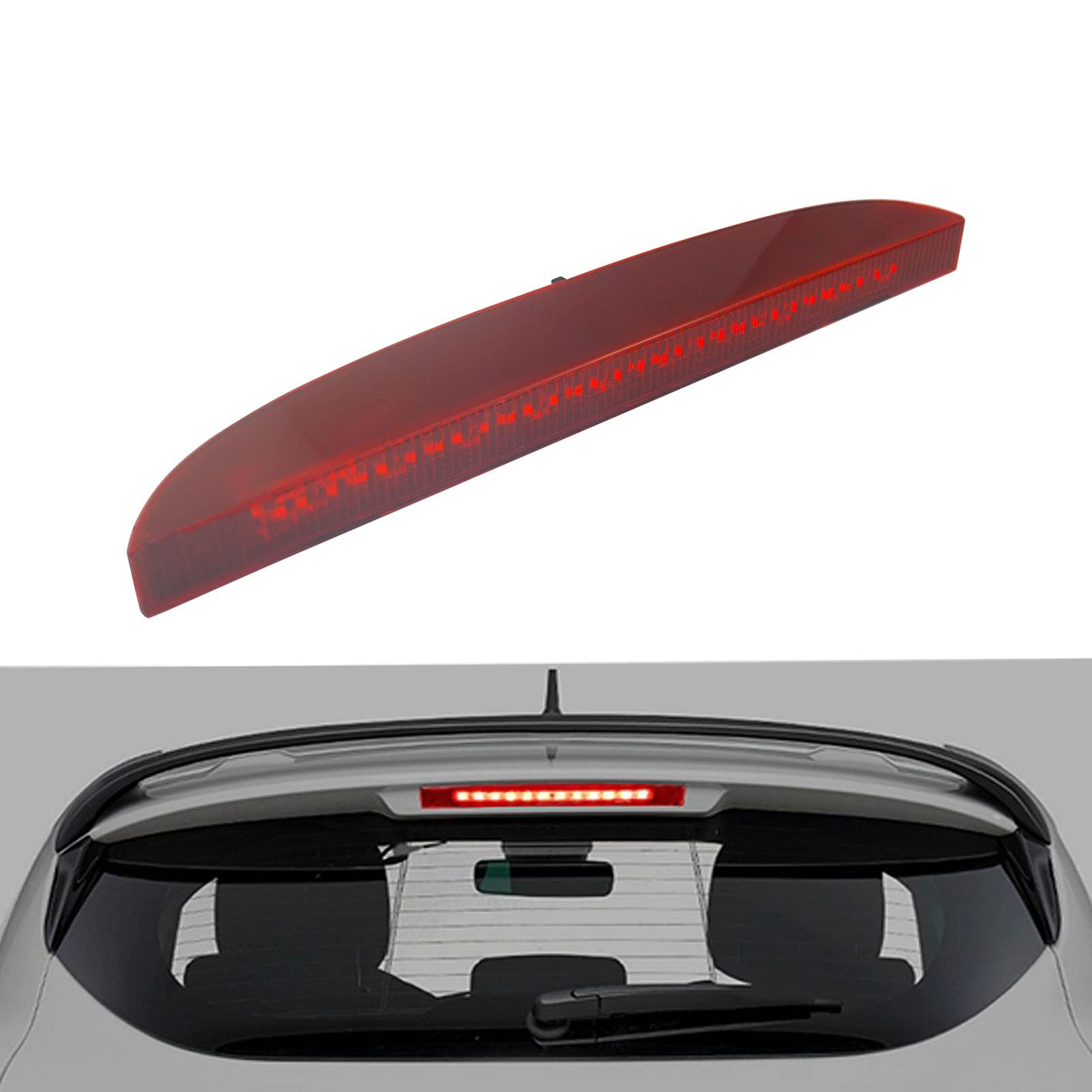 3e feu stop haut niveau 7700410753 rouge Renault Clio II 1998-2005 | Assemblage complet de feu de stop automobile à fixation haute, troisième feu arrière complémentaire rouge