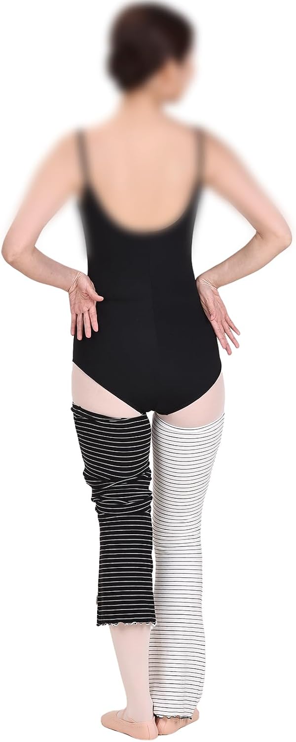 Ballet Flared Leg Warmers Spot/Stripe Pattern 1 Pair 27.5 Inches Over The Knee Elastic At Top For Women