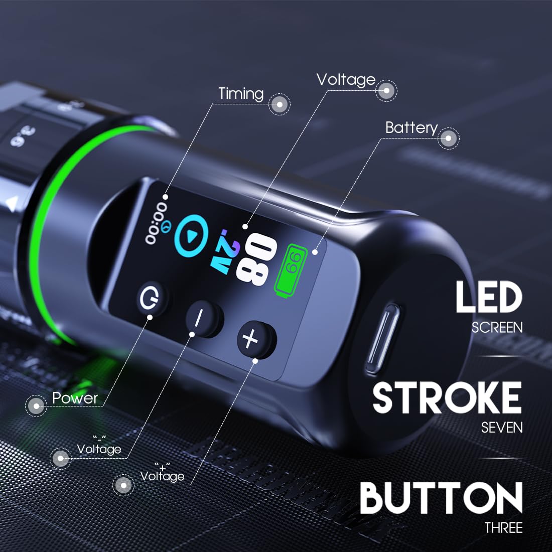 Close-up of Dragonhawk L3 display and buttons