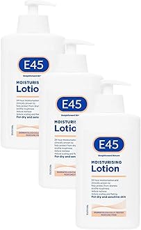 E45 Moisturising Lotion 500 ml - Dermatological Body Moisturiser Lotion - Body Lotion - Daily Moisturiser for Dry Skin & Sensitive Skin – Long-Lasting Hydration Protect from Dryness, Reduce Redness