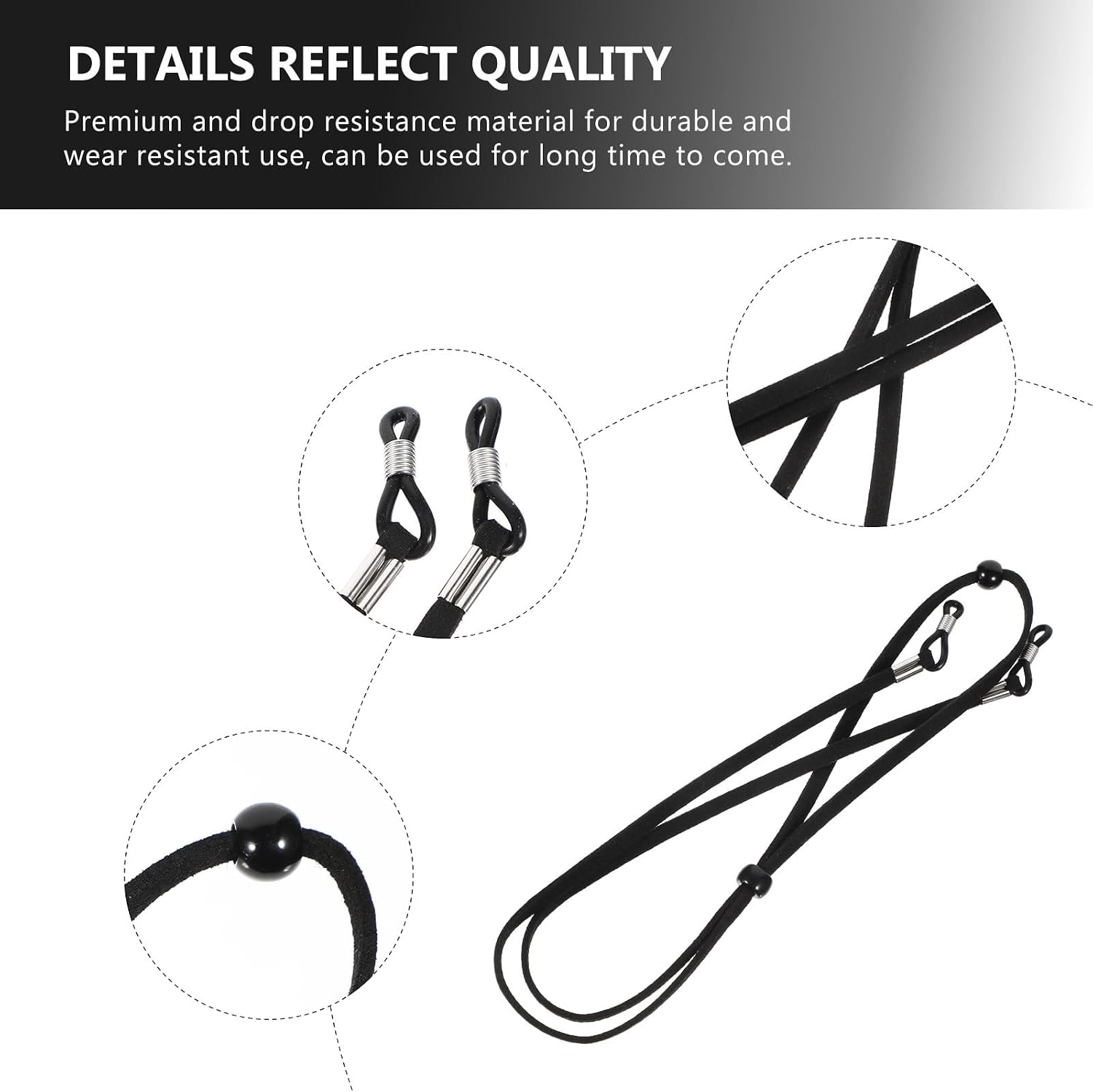 Alipis 8pcs Black Cloth Eyewear Retainer Straps Glasses Rope Anti-lost Eyeglass Chains for Sunglasses and Reading Glasses Safety