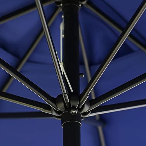 Vista 67 de Sunnyglade - Sombrilla de mesa de 9 pies para exteriores, con 8 varillas resistentes Negro