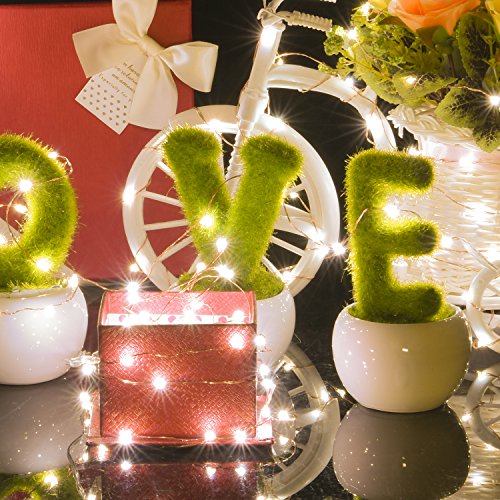 Oak Leaf Twinkle Lights, 6 Set of 30 LED Micro String Lights Battery Operated Fairy Lights, Copper Wire, Cool White, 9.8 Feet, for DIY Wedding Home Bedroom Party - Thumbnail 3