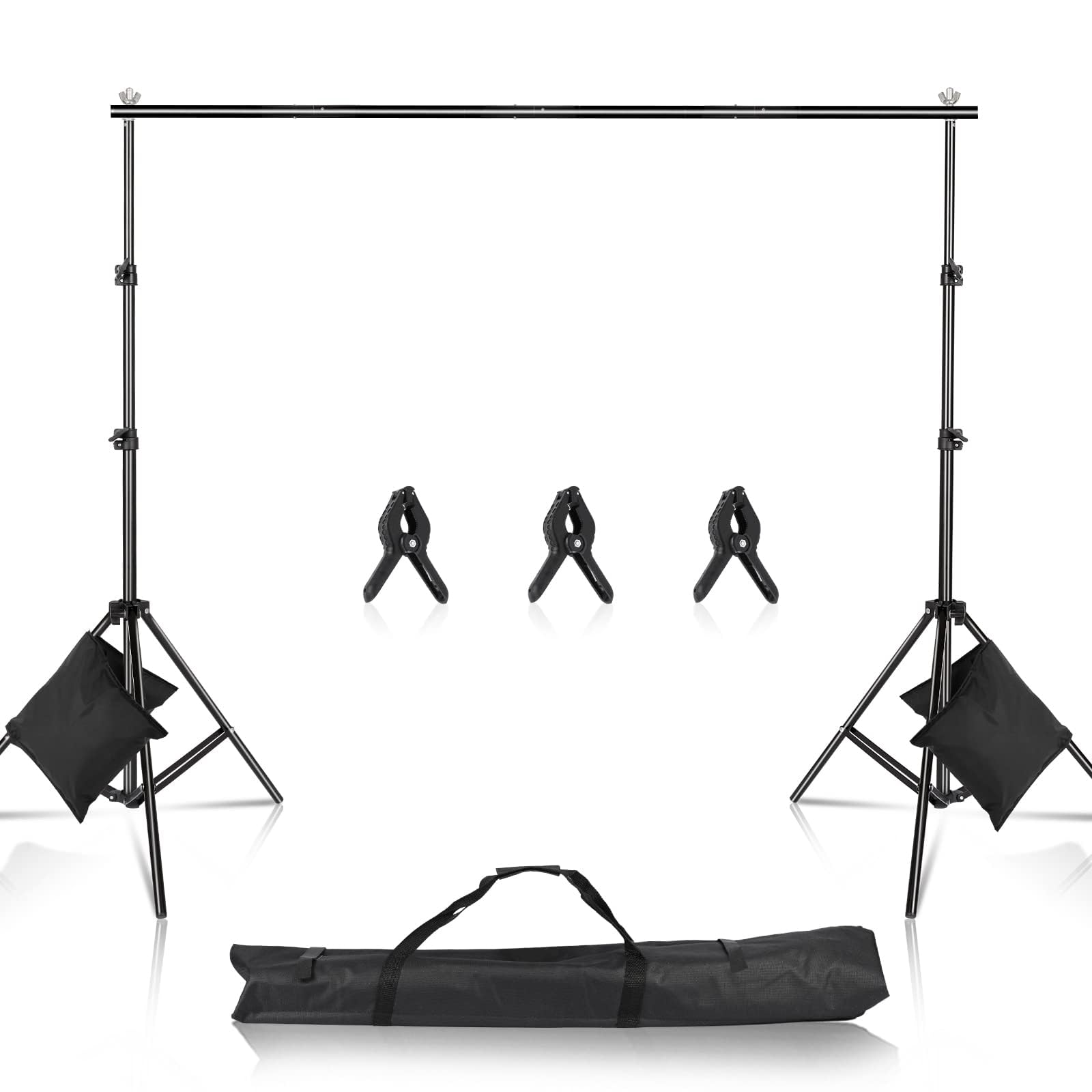 Outvita 2x3 m Support de Fond réglable Professionnel pour Studio Photo, avec Sac de Transport pour Photographie/Diffusion en Direct/Mariage