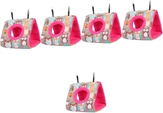Balacoo 5 Pçs Ninho De Casa Gaiola De Papagaio Acessórios De Hamster Triângulo Rede De Brinquedo Rede De Pelúcia Refúgio De Pássaro Pendurado Rede De Pássaro Brinquedos De Calopsita Ninho