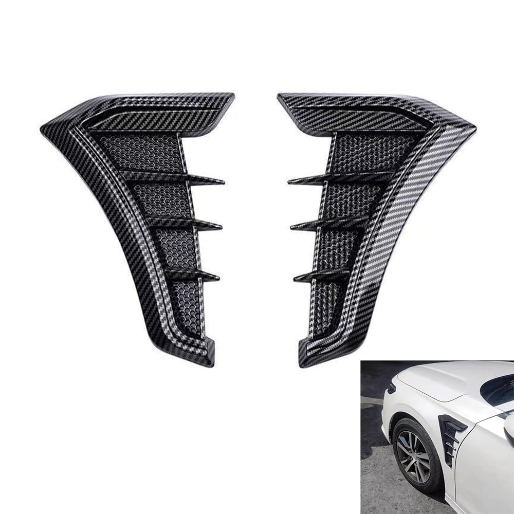 Xiazhi 2Pcs Side Fender Air Vent Stickers for Audi A4 Limousine B9 8W I 2015-2024, Flow Intake Hood Decal Sporty Exterior Accessories Trim Tuning Car Body Kit,carbon