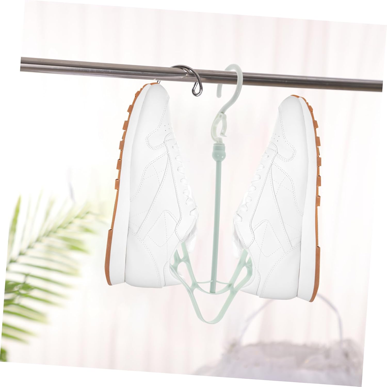 KOMBIUDA 2pcs Multifunctional Plastic Shoes Drying Rack Organizer Lightweight Hanging Shelf for Boots and Shoes -crumple Design Portable Storage Light Green