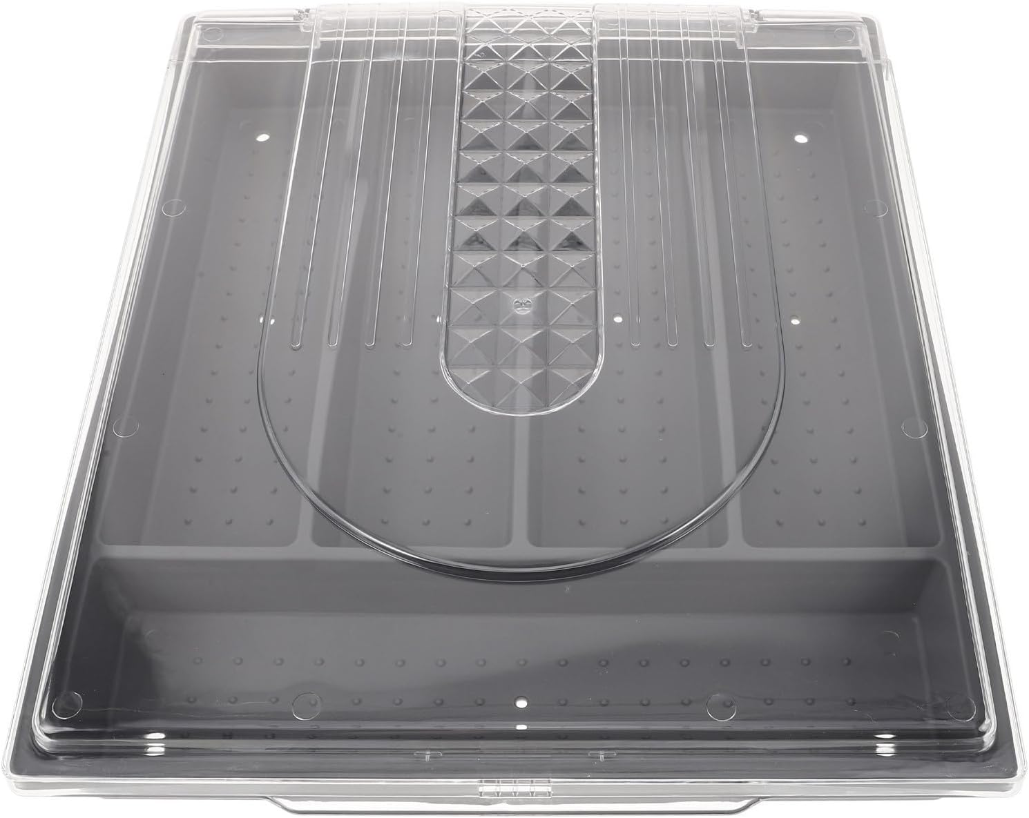 Didiseaon Reusable Cutlery Organizer Box with Lid for Kitchen Drawer, Large Capacity Flatware Tray with Grid Design, Dustproof Silverware Divider for Kitchen Utensils Storage