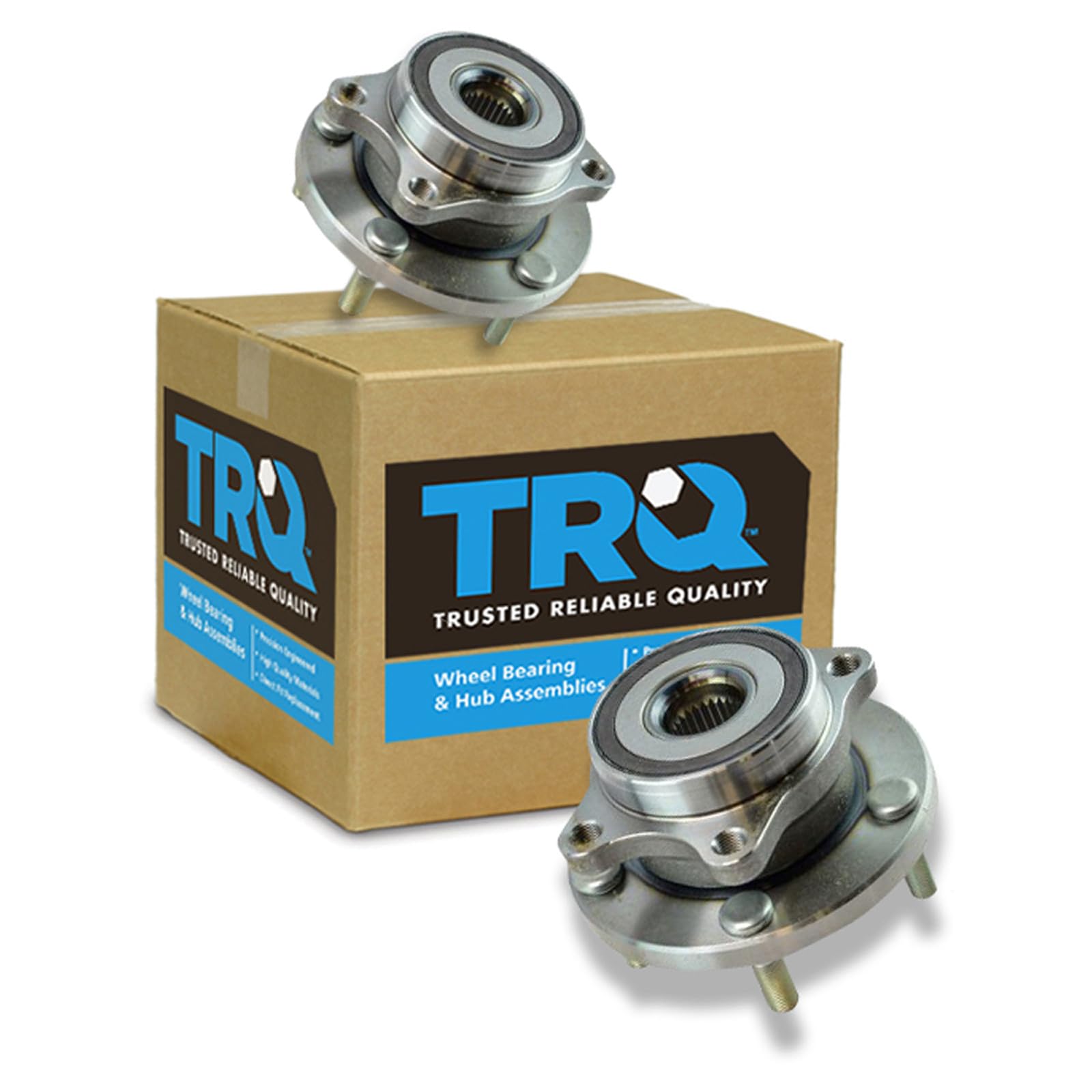 TRQ Front Left and Right Wheel Bearing and Hub Assembly Set 2 Piece