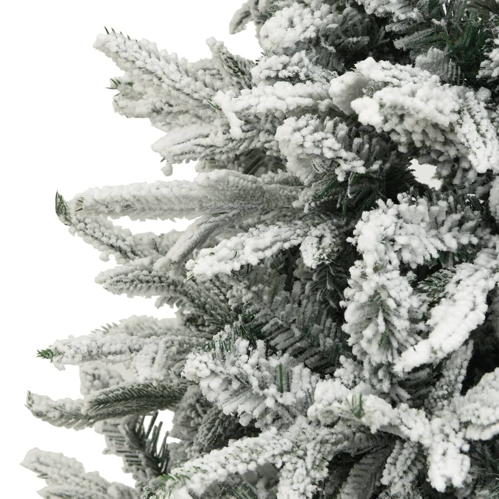 Künstlicher Weihnachtsbaum beschneit Grün 210 cm mit 120 cm Durchmesser, 248 PE Spitzen, 957 PVC Spitzen, Stahlständer, naturgetreu für Wohnzimmer, Garten, Büro, Winter Dekoration