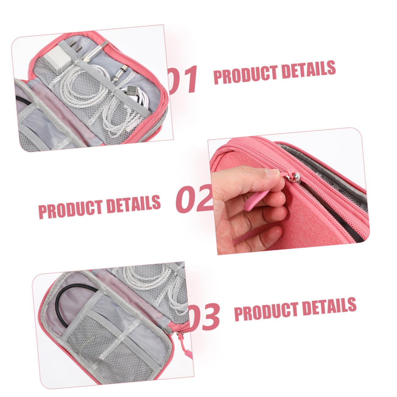 HOMSFOU 2piezas Bolsa Organizadora De Cables para Electrónica Estuche De Viaje y Resistente Soporta Doble Disco Duro Diseño Portátil Asa Almacenamiento para Accesorios De Carga y Datos