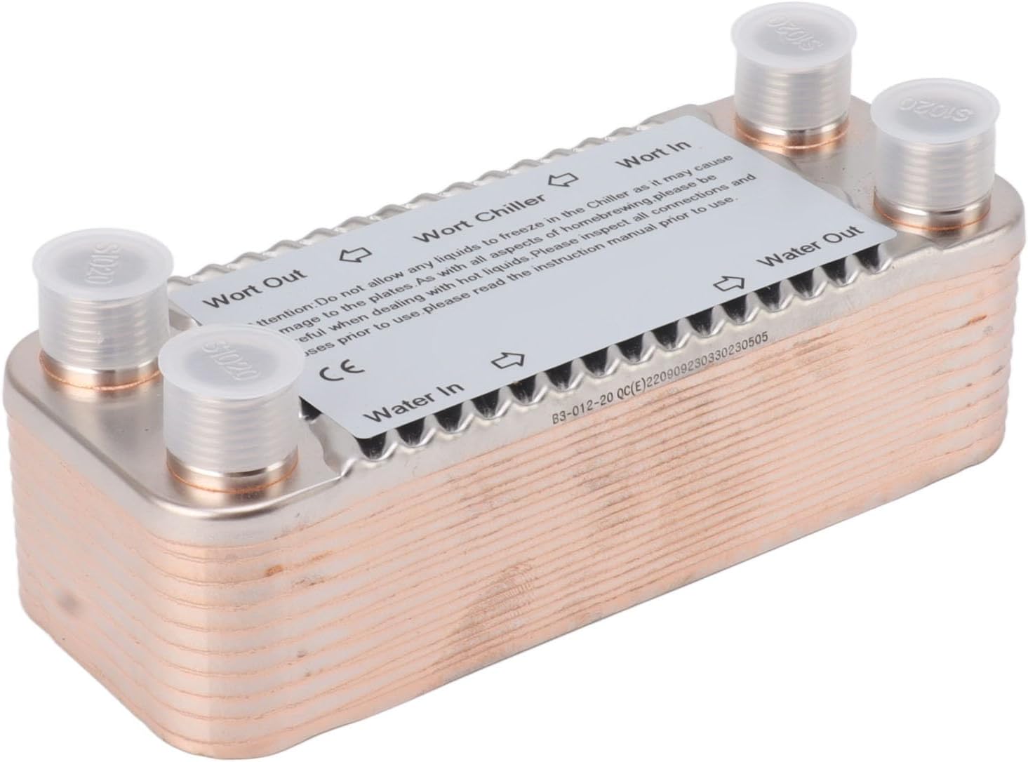 20 Plate Homemade Wort Chiller Counterflow NPT1/2 Easy to Operate Stainless Steel Heat Exchanger for Beer Wort