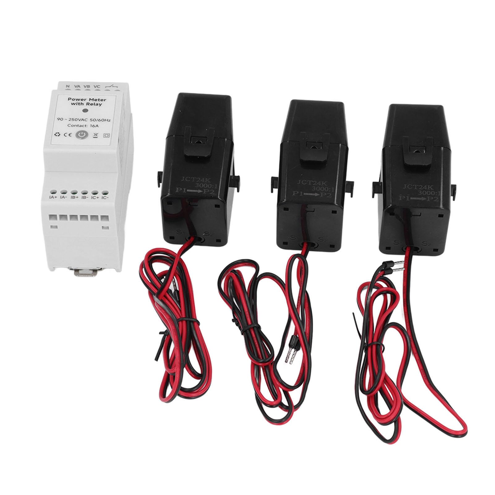 Fafeicy Misuratore del Consumo di elettricità, Pinza da 500 A, Misuratore di Potenza WiFi con Monitoraggio della Tensione per Uso Domestico e Automobilistico