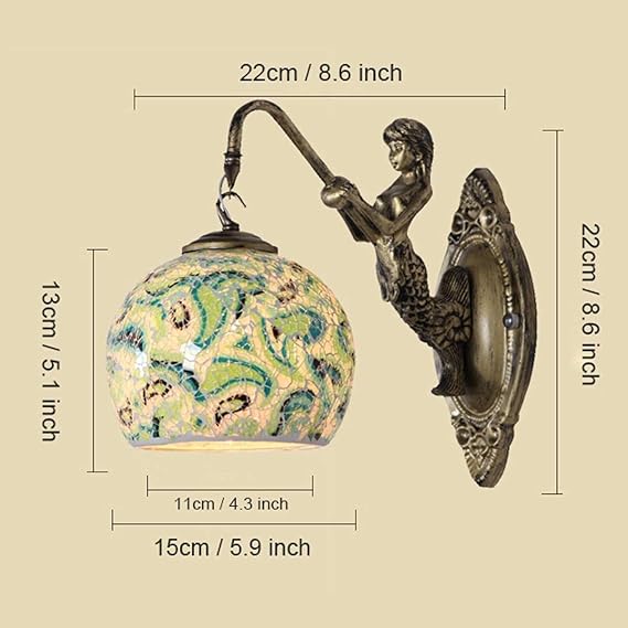 ZHANGQIYING Wandlamp Led Creatieve Wandlamp Mozaïek Wandkandelaars Lamp Glas Nachtkastje Wandlampen Voor Slaapkamer Woonkamer Hal Cafe photo 3